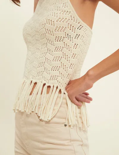 Ines De La Fressange Top Eliane Écru Crochet
