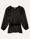 Ines De La Fressange Top Floralie En Soie Noir