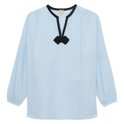 Ines De La Fressange Top Ida En Coton Bleu Clair In Blue
