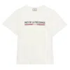 Ines De La Fressange Top Maxence Blanc En Coton Bio Imprimé Rouge In White