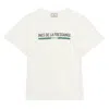 Ines De La Fressange Top Maxence Blanc En Coton Bio Imprimé Vert In White