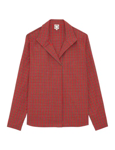 Ines De La Fressange Top Noa À Carreaux Rouge