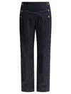 Ines De La Fressange Pinstripe Button-embellished Trousers In Blue