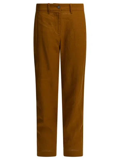 Ines De La Fressange Button Trousers In Brown