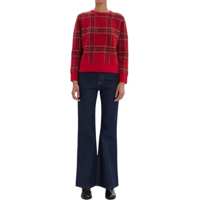 Ines De La Fressange Ulysse Plaid Sweater In Red