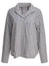 Ines De La Fressange Vertical Stripe Cotton Shirt In Blue