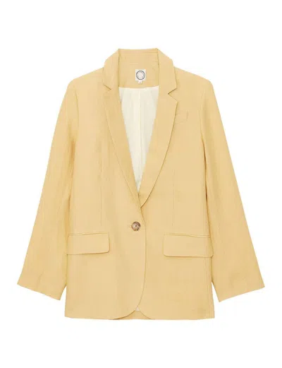Ines De La Fressange Veste Bruna En Lin Jaune