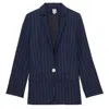 Ines De La Fressange Veste Bruna En Lin Mélangé Marine In Blue