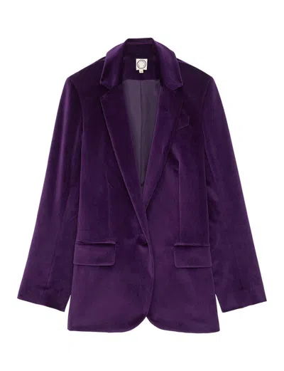 Ines De La Fressange Veste Bruna Violet En Velours