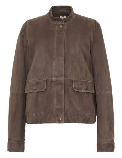 Ines De La Fressange Veste Dino Marron Suède
