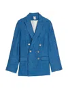 Ines De La Fressange Veste Ezio Bleu Denim Lin