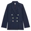 Ines De La Fressange Veste Ezio En Lin Mélangé Marine In Blue