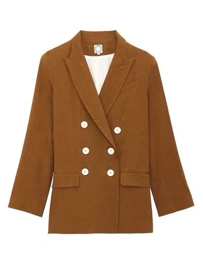 Ines De La Fressange Veste Ezio Lin Brun