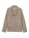Ines De La Fressange Veste Flipper Marron/ Écru Laine In Gray