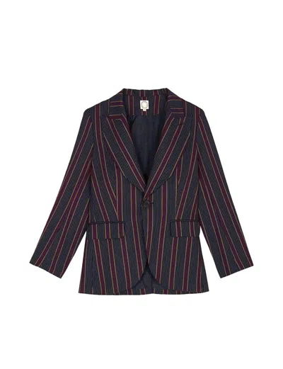 Ines De La Fressange Veste Gaelle Rayures Bleu Marine