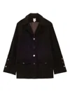 Ines De La Fressange Veste Jill En Velours Milleraies Marron In Black