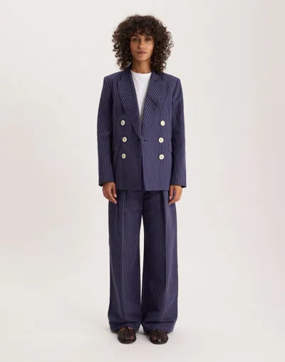 Ines De La Fressange Veste June En Lin In Blue