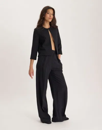 Ines De La Fressange Veste Magoo En Rayonne Et Lin In Black