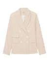Ines De La Fressange Veste Maurice Rayée Écru In Pink
