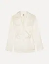 Ines De La Fressange Veste Neva Satin De Coton Ivoire