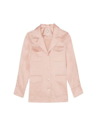 Ines De La Fressange Veste Neva Satin De Coton Rose