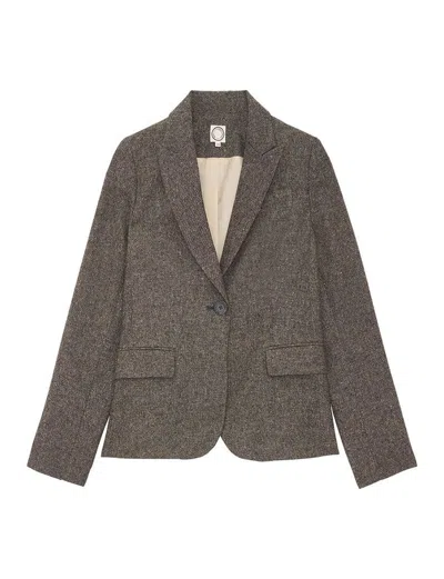 Ines De La Fressange Veste Nicoletta En Laine Mélangée Grise
