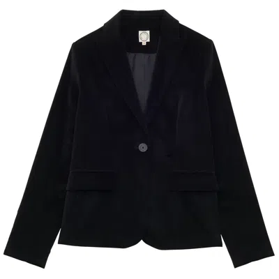 Ines De La Fressange Veste Nicoletta En Velours Lisse Noir