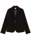 Ines De La Fressange Veste Nicoletta En Velours Milleraies Marron