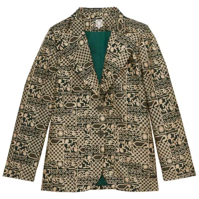 Ines De La Fressange Veste Thadée  Brodée Verte In Green