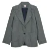 Ines De La Fressange Veste Thadee En Lin Mélangé Grise In Gray