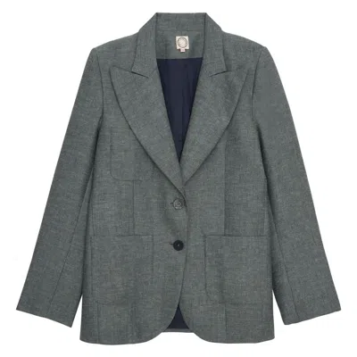 Ines De La Fressange Veste Thadee En Lin Mélangé Grise In Gray