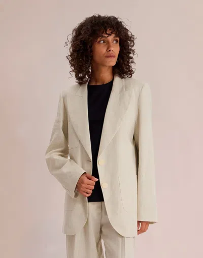 Ines De La Fressange Veste Thadée En Lin In Neutral