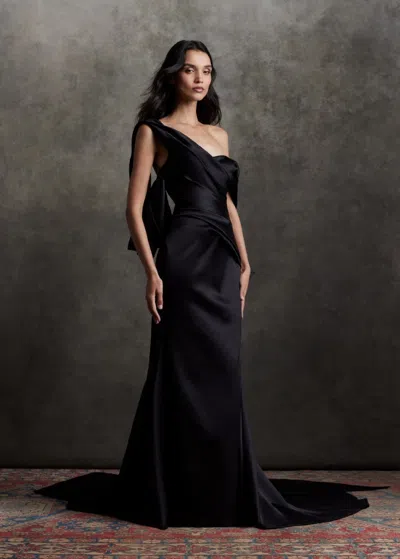 Ines Di Santo Myra Bow Back Gown In Black