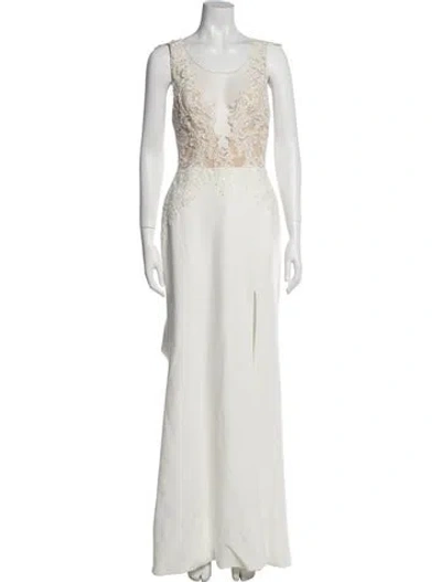 Pre-owned Ines Di Santo Nylon Long Dress In White