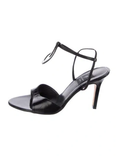 Pre-owned Ines Di Santo Patent Leather Sandals In Black