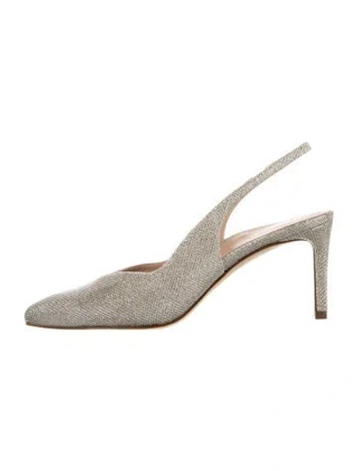 Pre-owned Inez Glitter Slingback Pumps In Silver