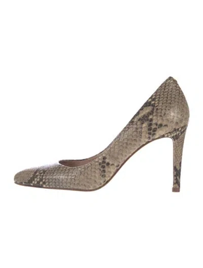 Pre-owned Inez Leather Animal Print D'orsay Pumps In Neutral