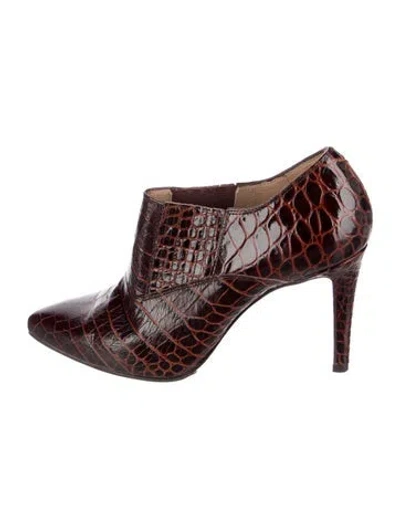 Pre-owned Inez Leather Animal Print Pumps In Brown