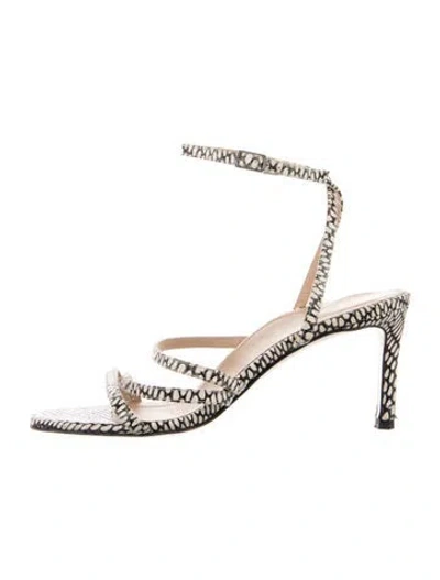 Pre-owned Inez Leather Animal Print Sandals In Neutrals