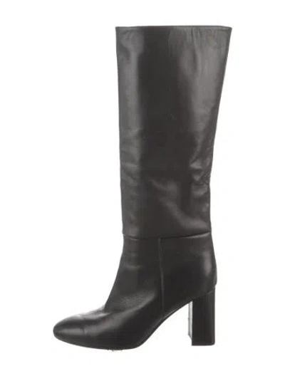 Pre-owned Inez Leather Boots In Black