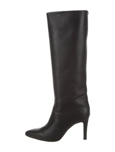 Pre-owned Inez Leather Boots In Black