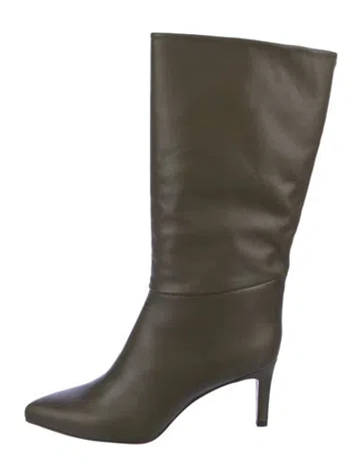 Pre-owned Inez Leather Boots In Green