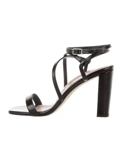 Pre-owned Inez Leather Sandals In Black