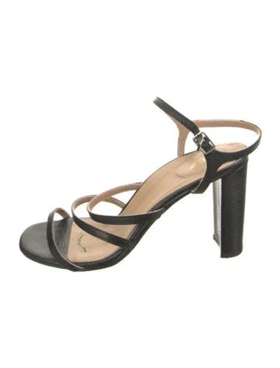 Pre-owned Inez Leather Sandals In Black