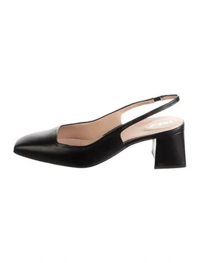 Pre-owned Inez Leather Slingback Pumps In Black