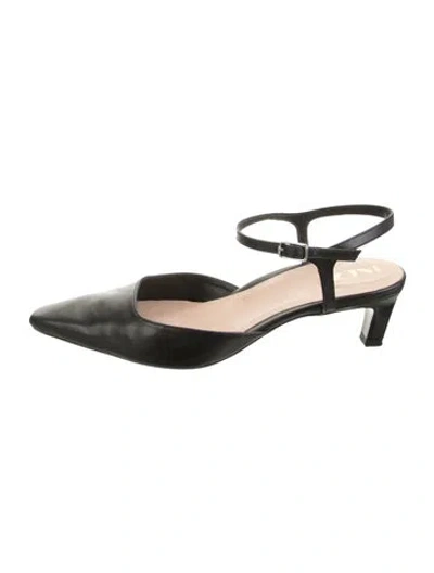 Pre-owned Inez Leather Slingback Pumps In Black