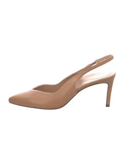 Pre-owned Inez Leather Slingback Pumps In Neutral