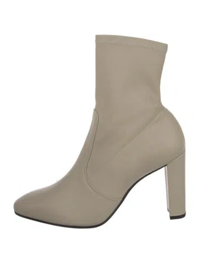 Pre-owned Inez Leather Sock Boots In Neutral