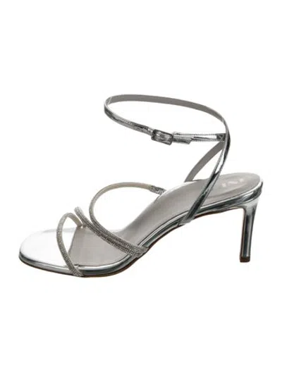 Pre-owned Inez Patent Leather Sandals In Metallic/silver