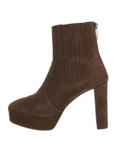 Pre-owned Inez Suede Boots In Brown